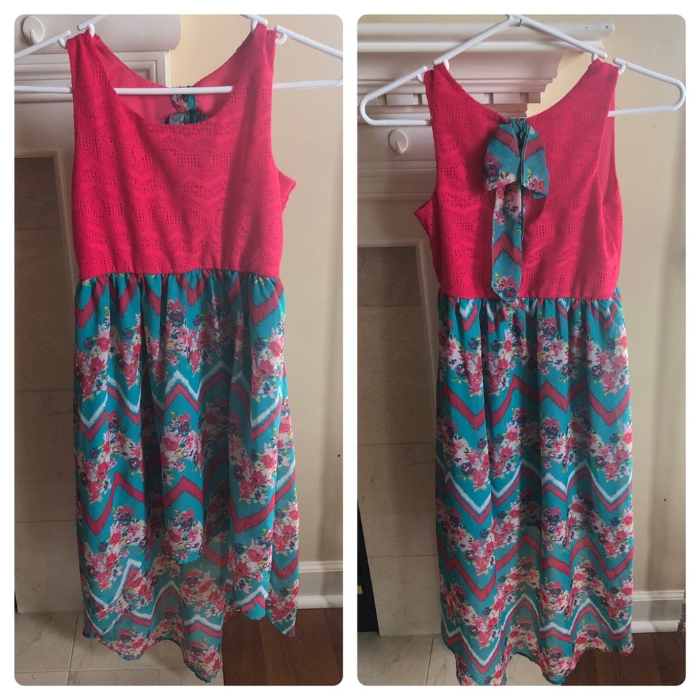 Cute Patterned High-Low Dress